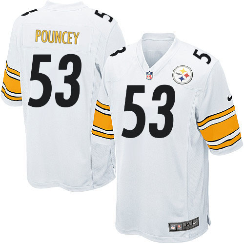 Youth Elite Maurkice Pouncey Nike Jersey White Road - #53 NFL Pittsburgh Steelers